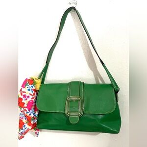 Liz & Co  Green Faux Leather Shoulder Bag